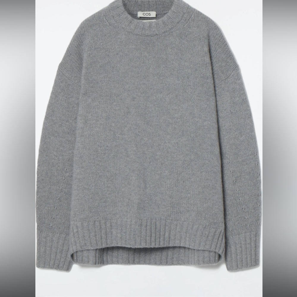 Cos chunky cashmere sweater gray